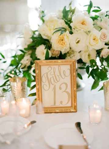 gold picture frame table number