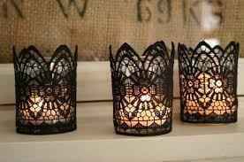 lace-covered votives