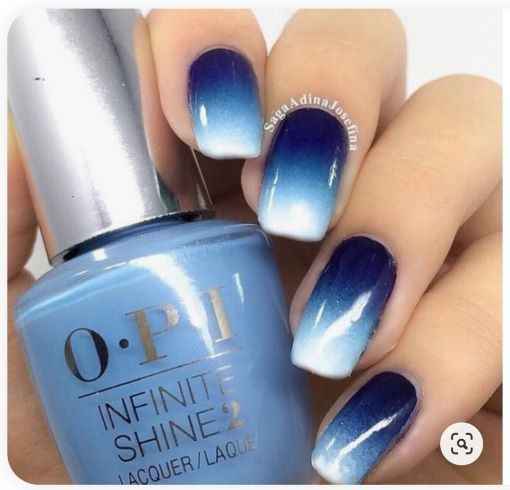 Blue ombre nails