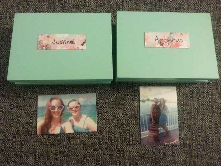 The outside of the box and the personalized photos I put inside! (I printed them using my hp sprocke