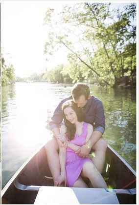 FH is thinking the canoe and beach is better as our engagement photos
