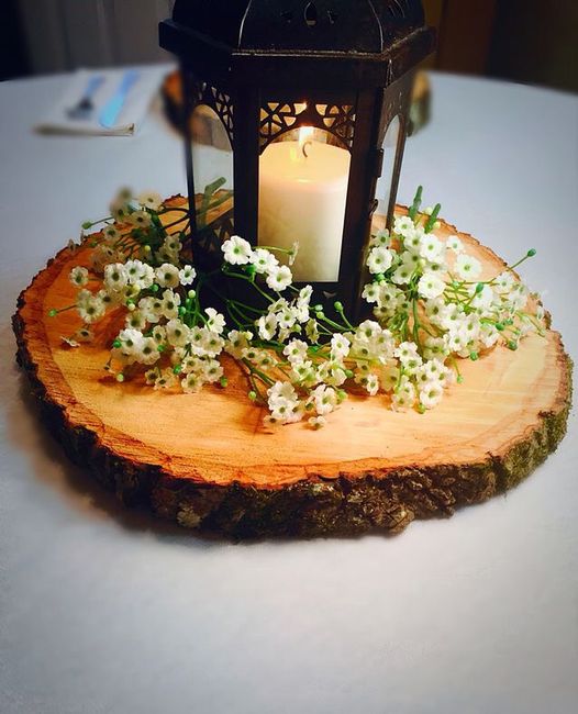 Wood stump centerpieces 1