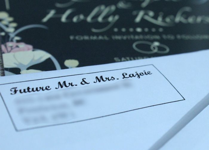 Our return address on the back corner