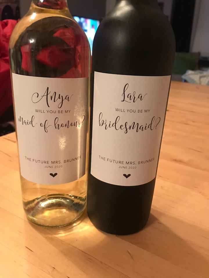 A couple of the custom wine labels I had made for my girls!
