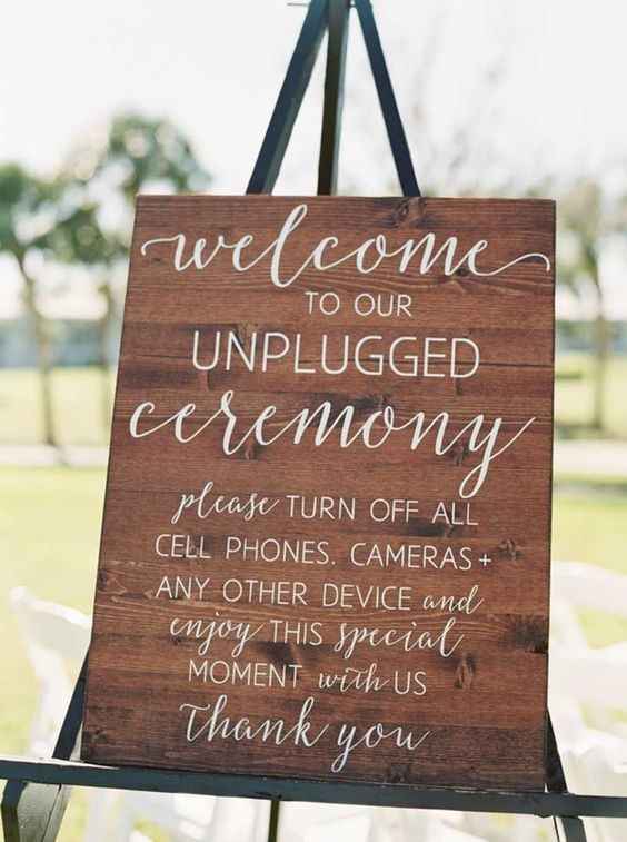Unplugged ceremony sign
