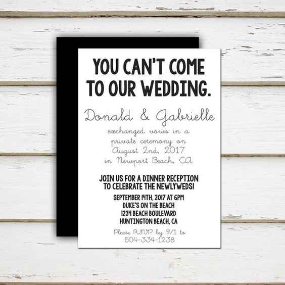 My Favourite - YOU CAN'T COME TO OUR WEDDING.