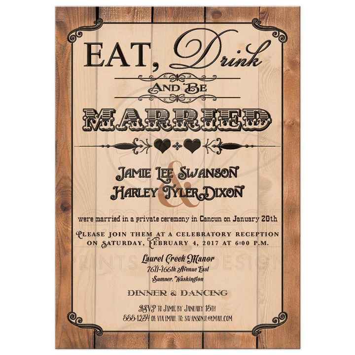 Eat, Drink and be Married