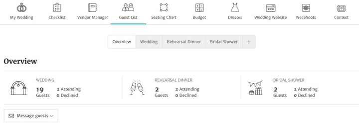 This Overview will show up with your events that you have created: