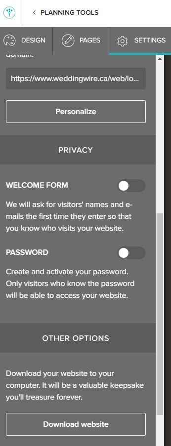Website password