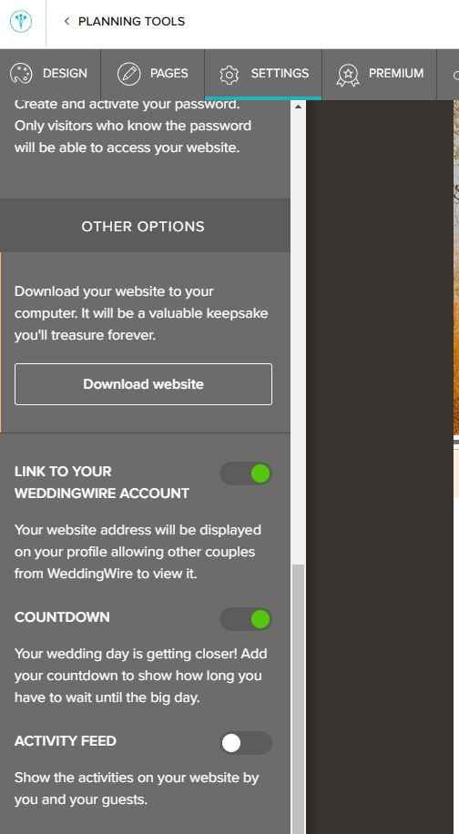 Link to your weddinwire account