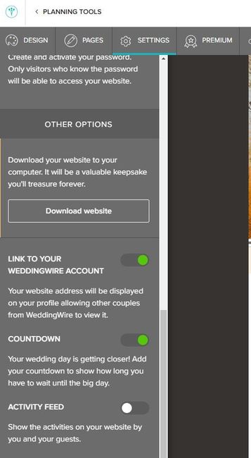 Link to your weddinwire account