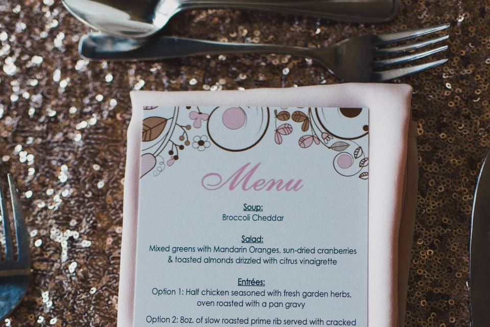 Printed Menu