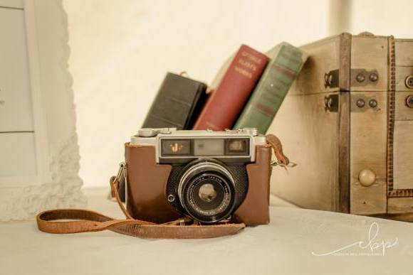 Vintage camera & books