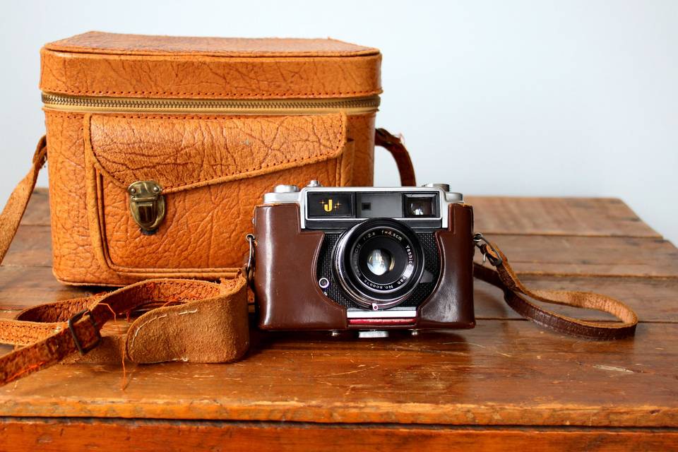 Vintage camera & books