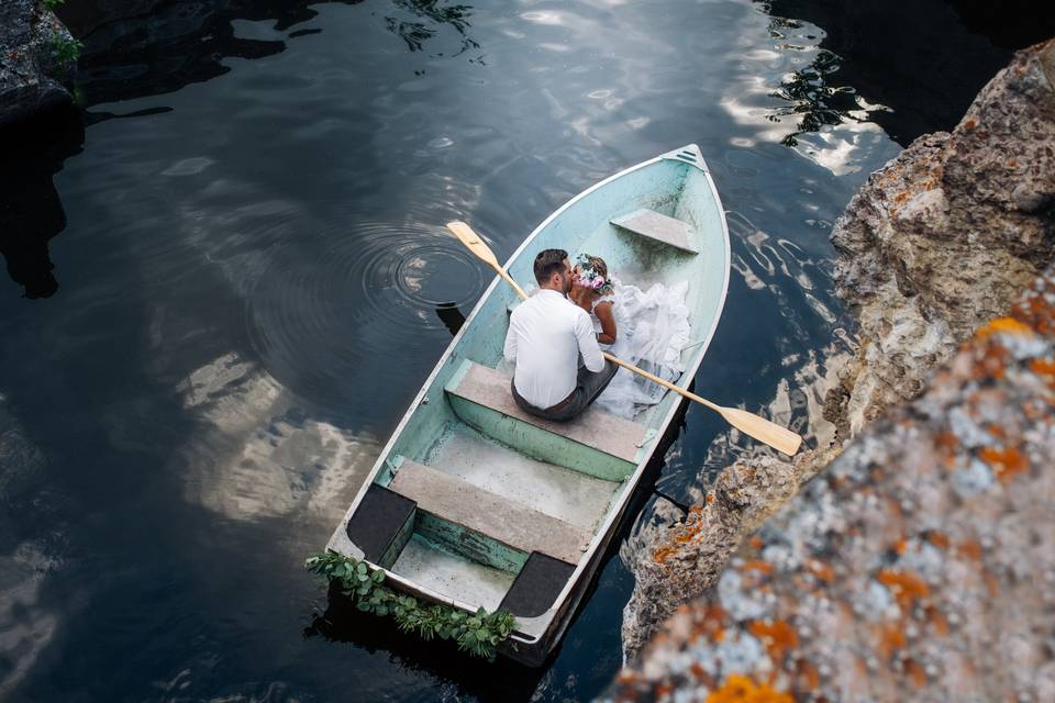 Bride and Groom Paddle Boat