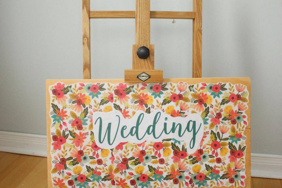 Bright wedding sign