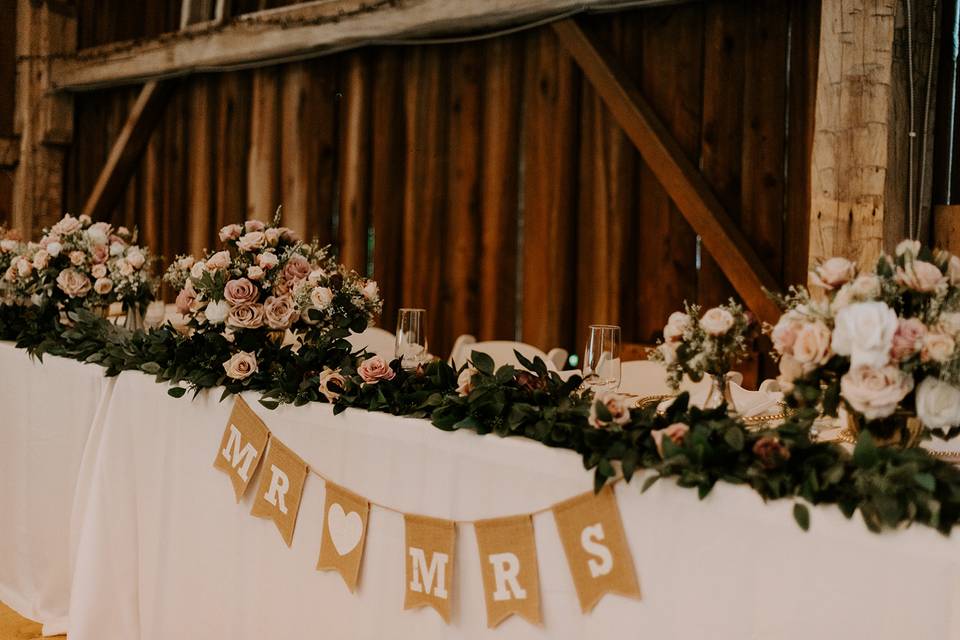 Lanterns as centre pieces