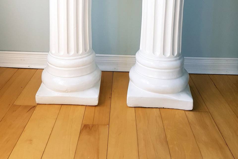 White plaster columns