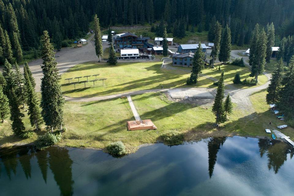 Drone shot of the property