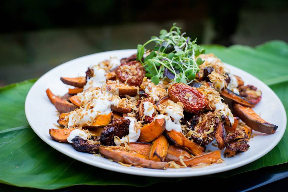 Sweet potato and blistered tomato