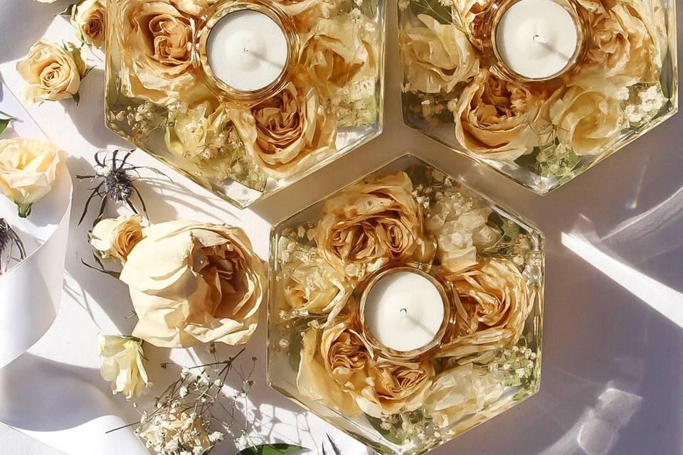 Rose Tealights in Resin