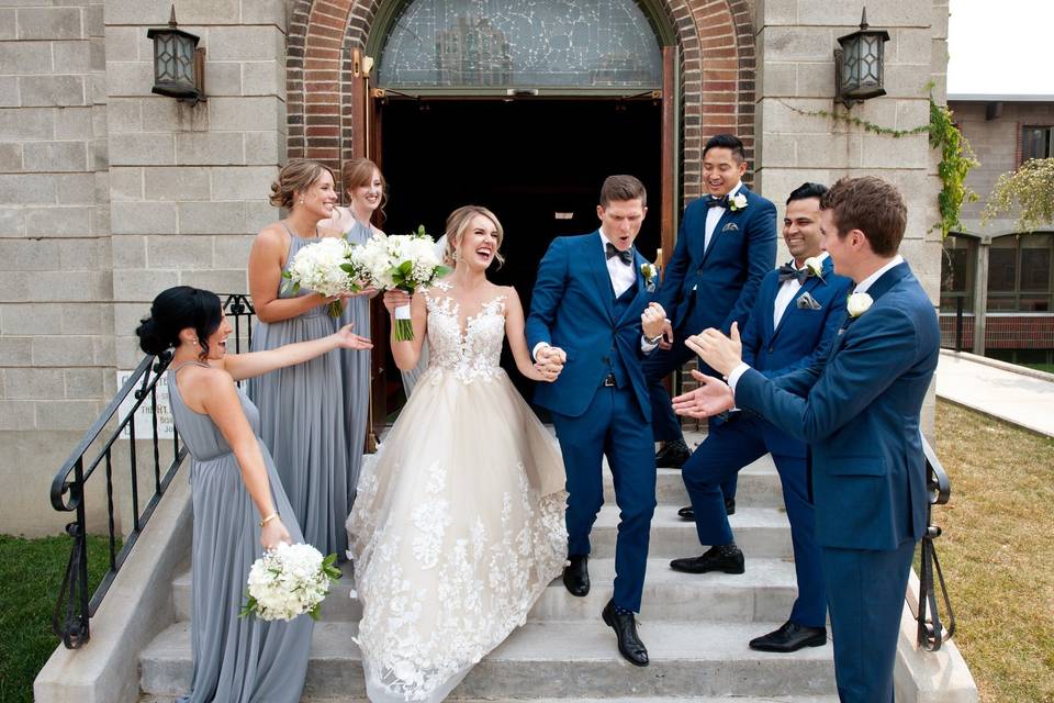 Greeting the newlyweds