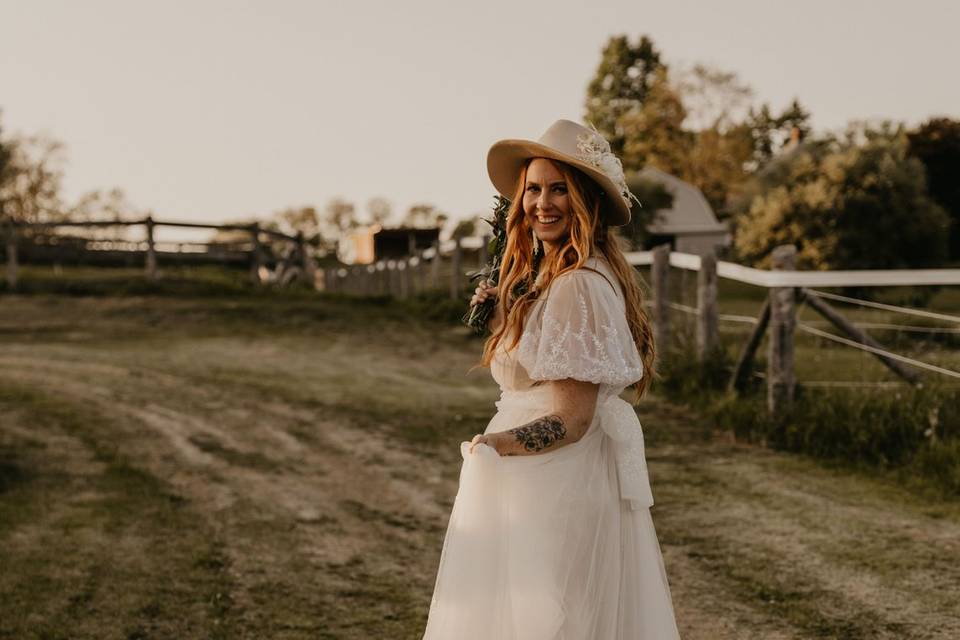 Delighted bride