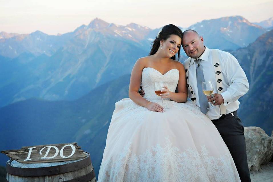 Mountain top Wedding Photo