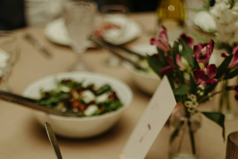 Family-style salads.