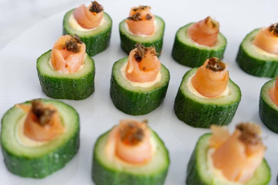 Cucumber Cups + Smoke Salmon