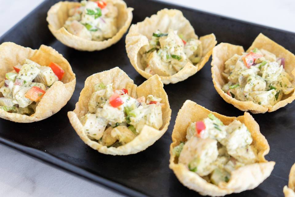 Chicken Salad on Crisp Wonton