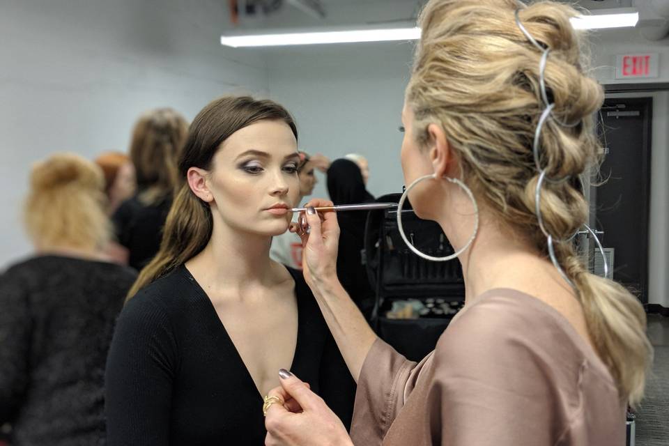 Backstage at a fashion show