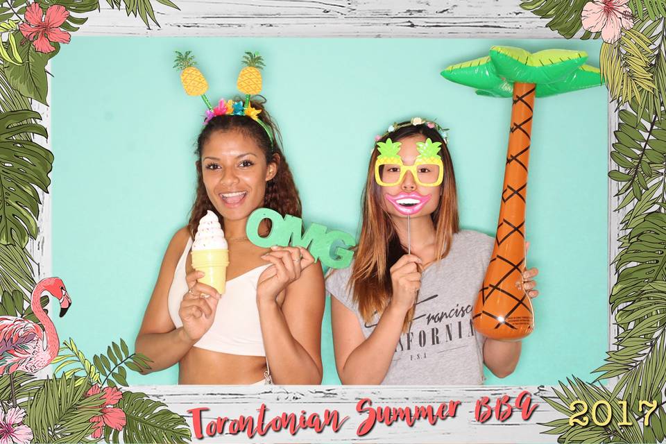Tropical themed photo booth