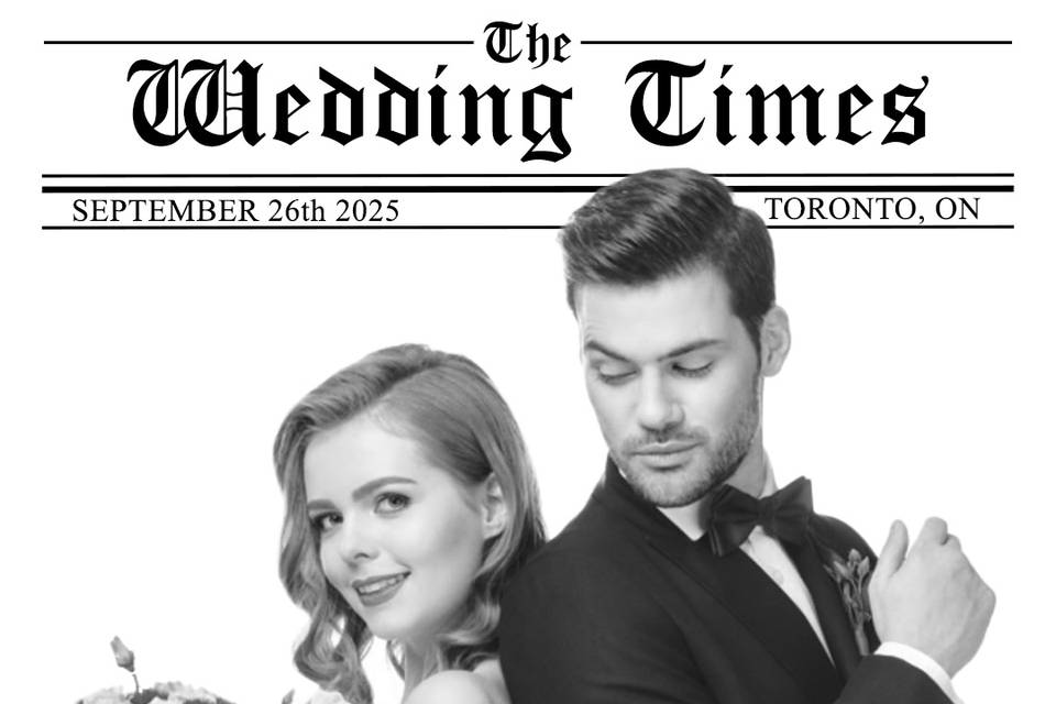 Wedding newspaper photo booth