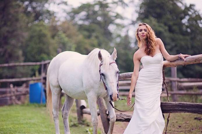 Bride and horse