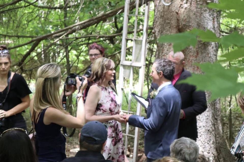 Petite wedding in the woodland