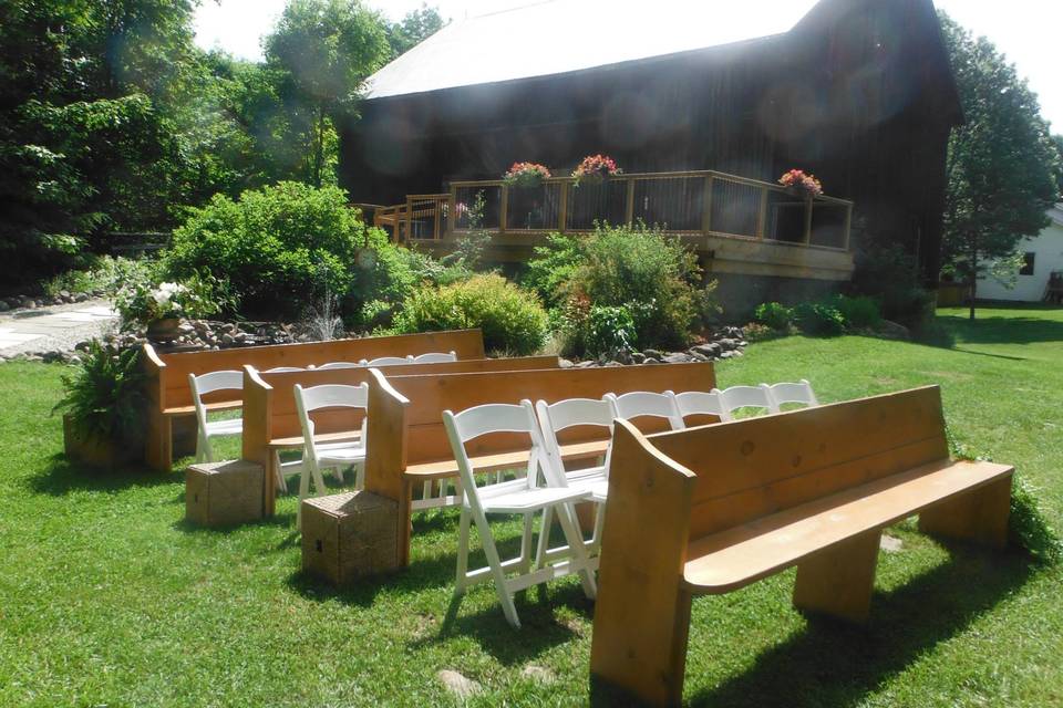 Ceremony with church pews