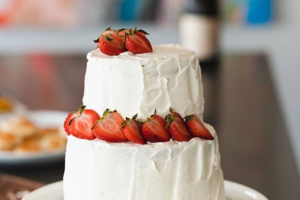 Strawberry wedding cake