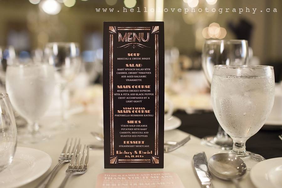 Menu card