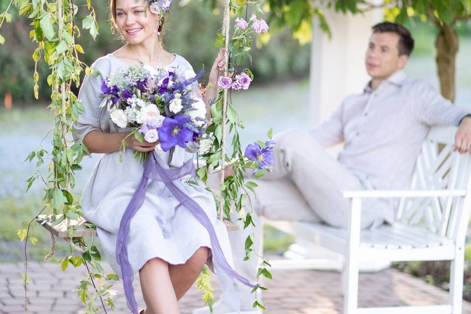 Lavender field elopement