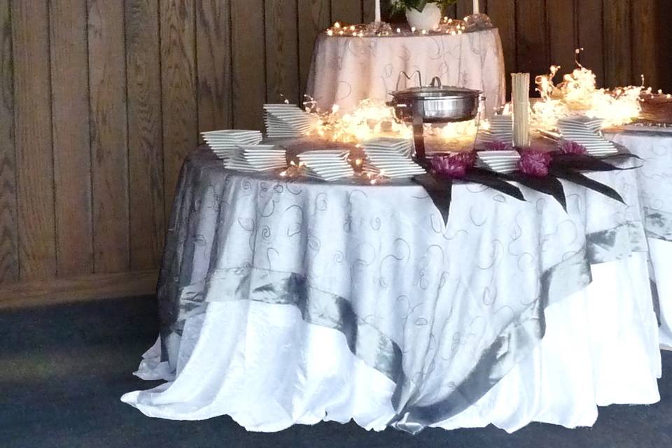 Monogram above dessert table