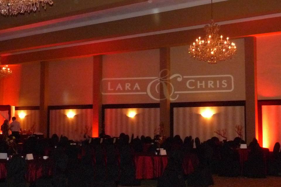 Gobo with Red Uplights