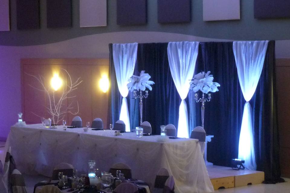 Uplights behind head table