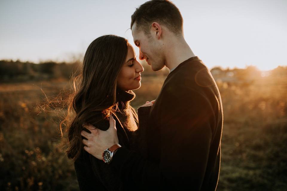 Golden hour engagement