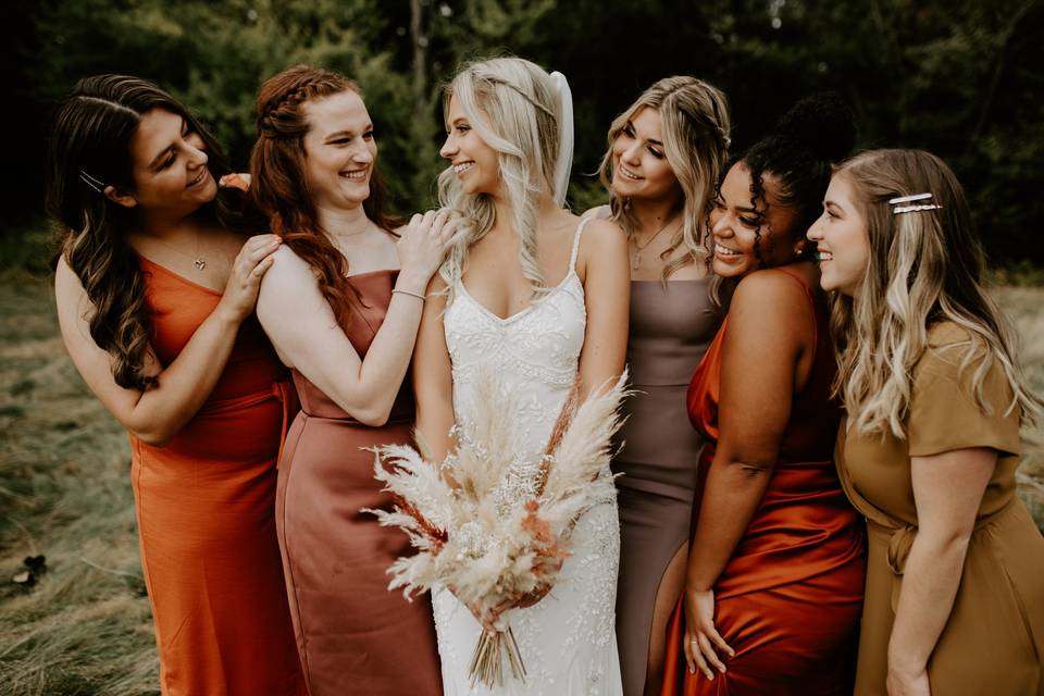 Boho bridesmaids