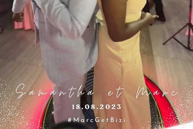 Wedding guests on the 360 Video Booth
