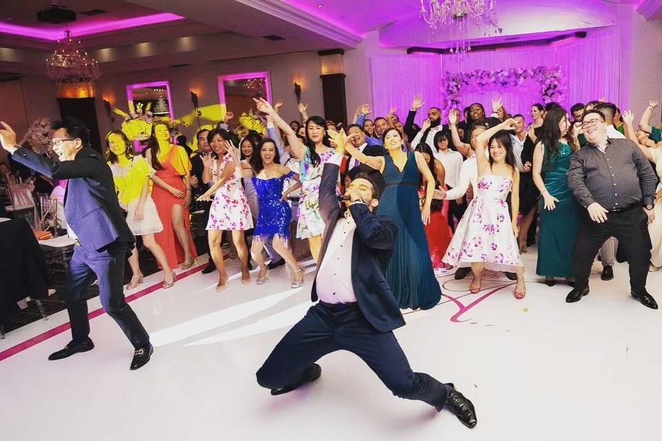 A lively wedding dance floor