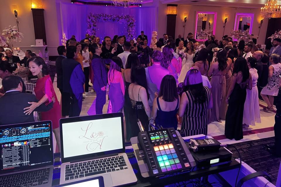 Wedding DJ keeping the dance floor moving