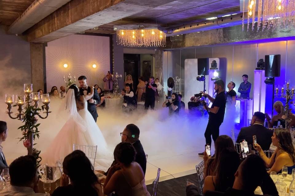 First dance on the clouds at the reception