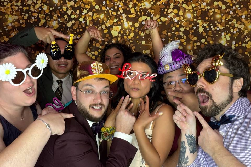 Wedding photo booth memories with family and friends
